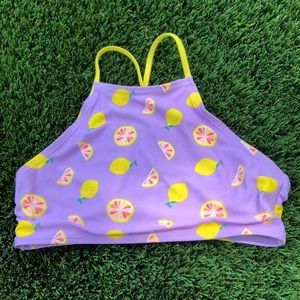 Purple bikini with lemon print